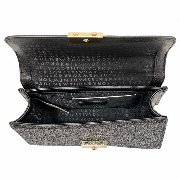 NWT Kate Spade Eden Sparkling Black Glitter Crossbody Bag - Picture 7 of 9